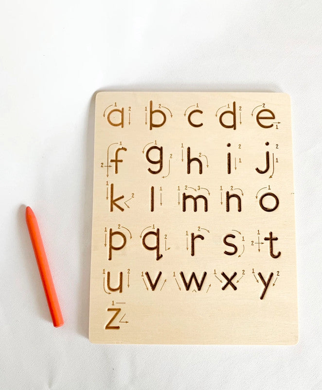 Planche de traçage alphabet Montessori – Lettres minuscules