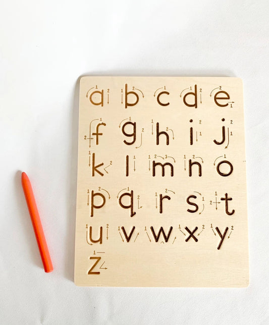 Planche de traçage alphabet Montessori – Lettres minuscules