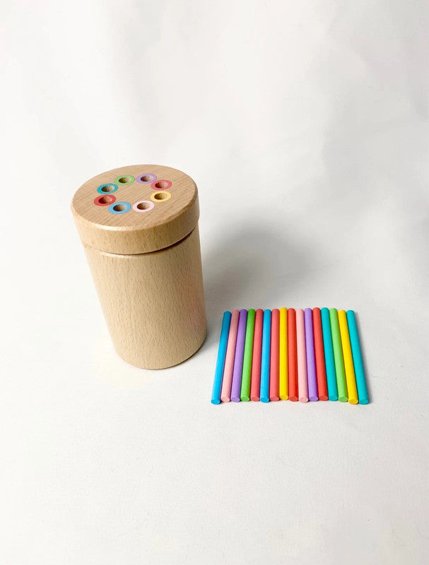 Boîte d’insertion Montessori – Bâtonnets de couleur