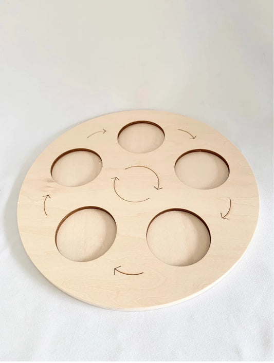 Support en bois – Cycle de vie Montessori (5 étapes)