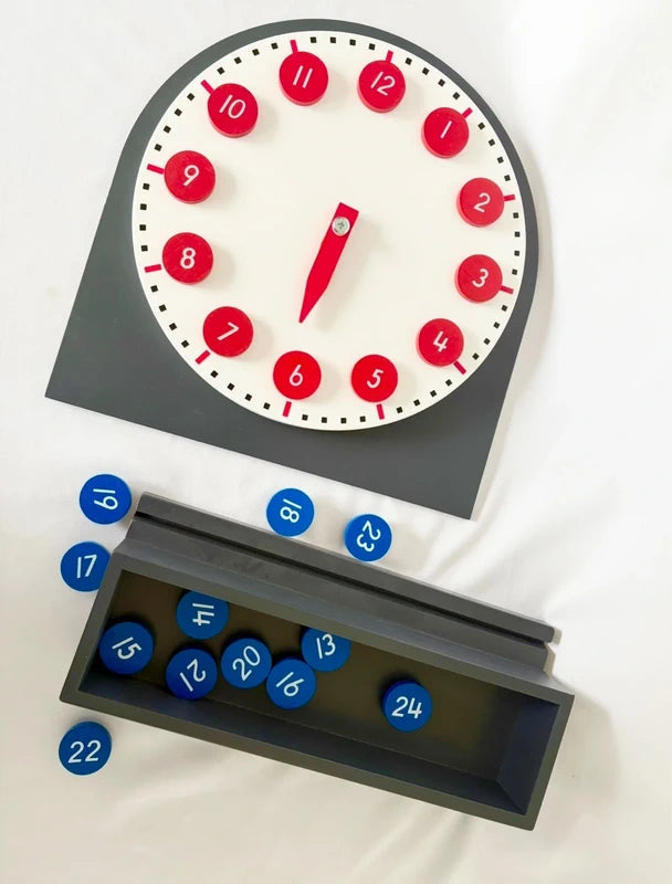 Horloge Montessori en bois – Apprentissage du temps